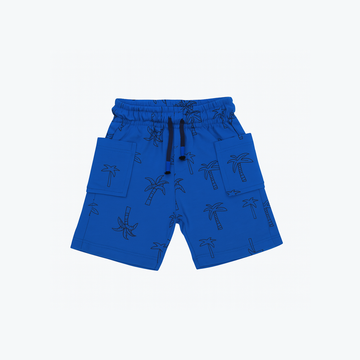 ROYAL BLUE TREES PRINT SHORTS FOR UNISEX
